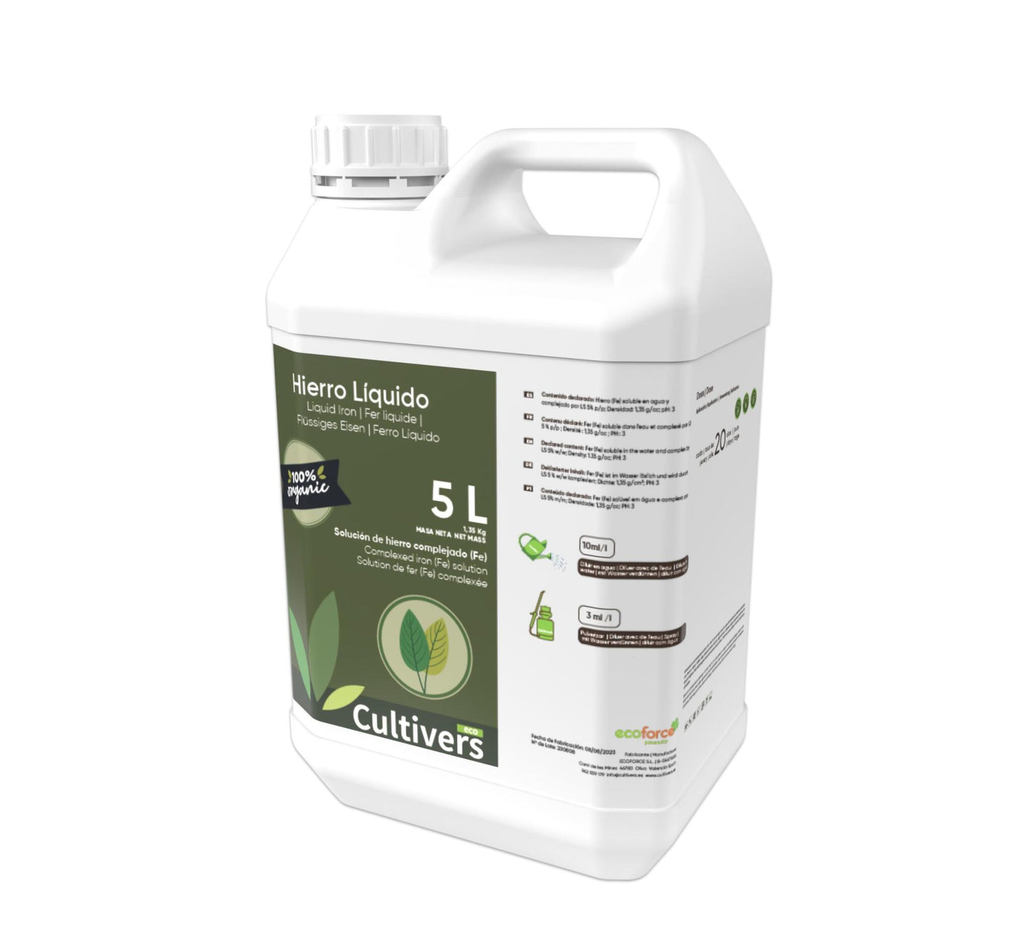 Hierro Liquido Para Plantas Cultivers 5 L_1