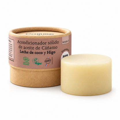 Acondicionador sólido con aceite de cáñamo Higo y Leche de Coco Comme Avant 50 g