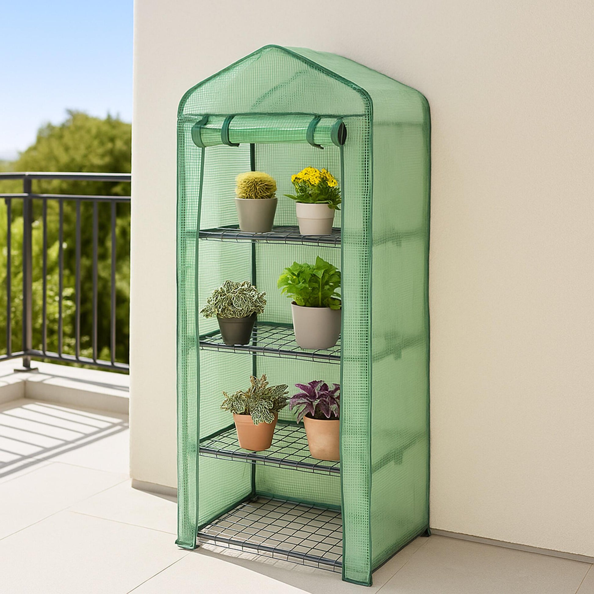 Invernadero 4 Niveles Cubierta Pe Estantes Pequeños_3