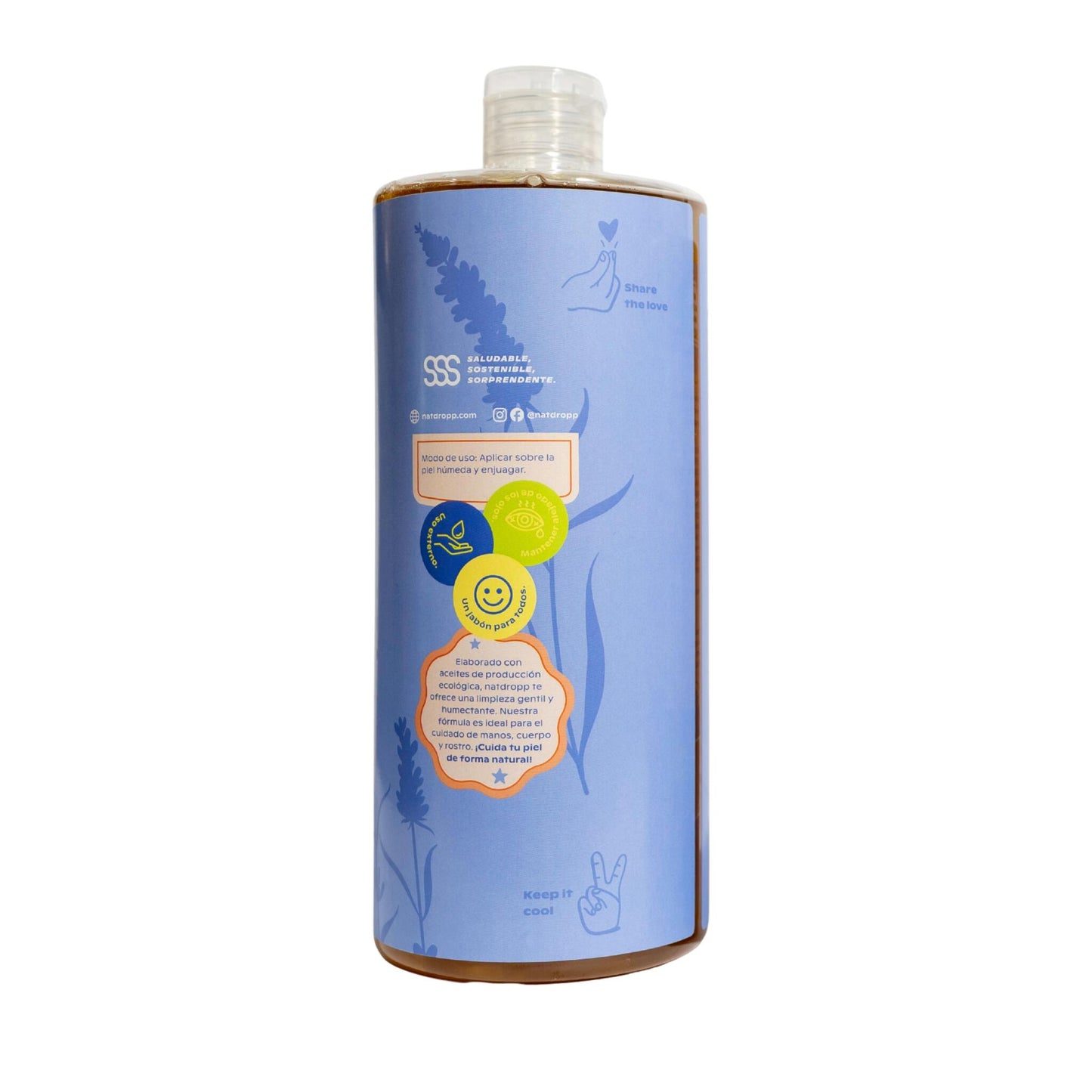 Jabón De Castilla Líquido BIO  Lavanda Flash Natdropp 1000ml_3