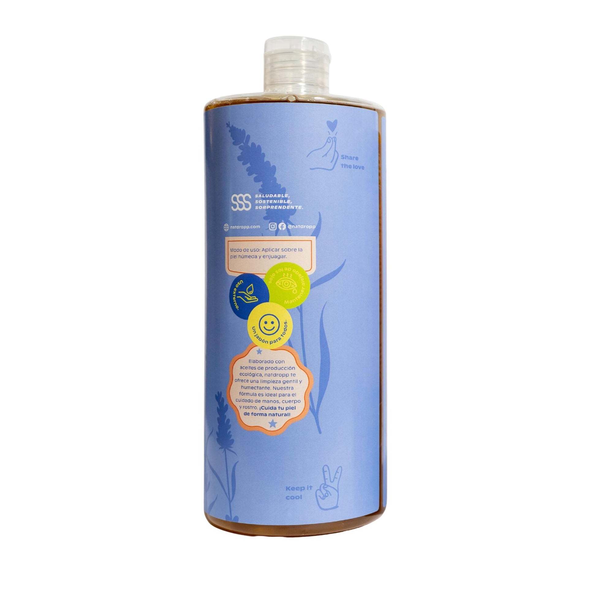 Jabón De Castilla Líquido BIO  Lavanda Flash Natdropp 1000ml_3