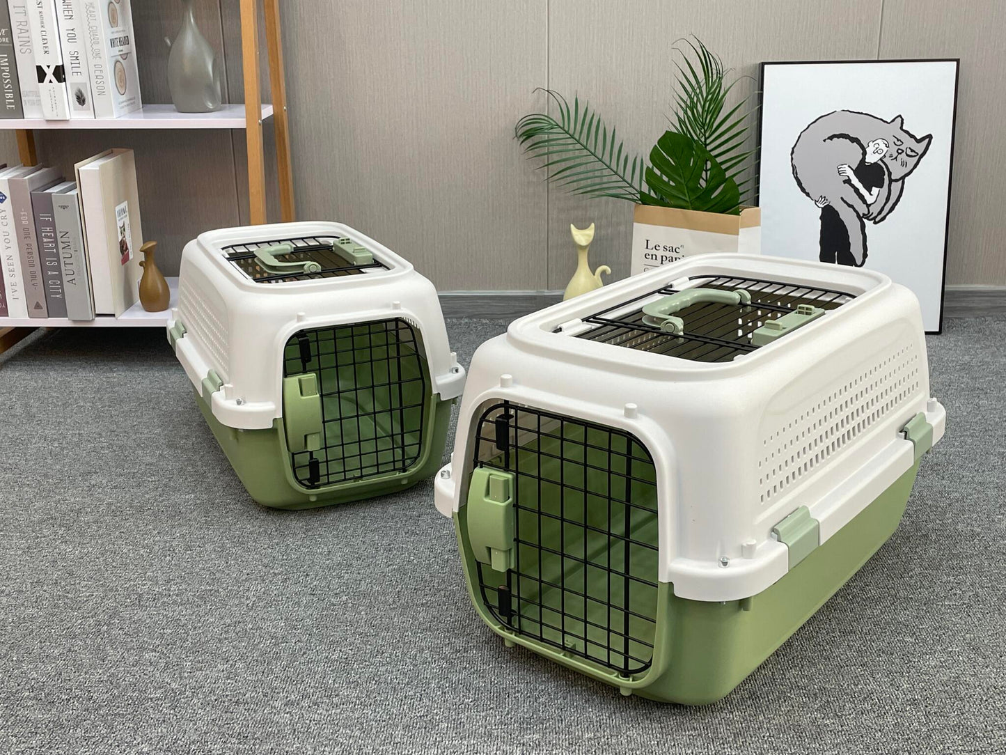 Jowy Transportín Para Mascotas Perro Y Gato De 23 Pulgadas (58 Cm) Con Dos Puertas De Carga Superior_3