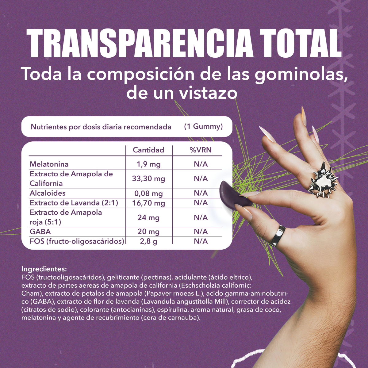 Gummies Sueño Reparador con Melatonina y Lavanda JOY+ 60 uds