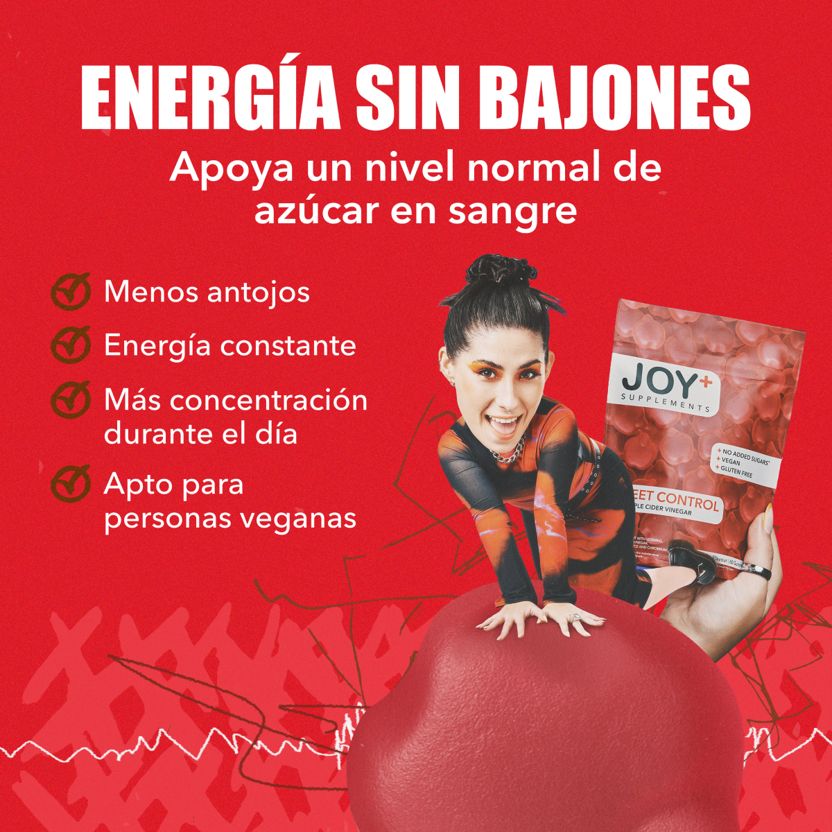 Gummies Sweet Control con Vinagre Manzana JOY+ 60 uds
