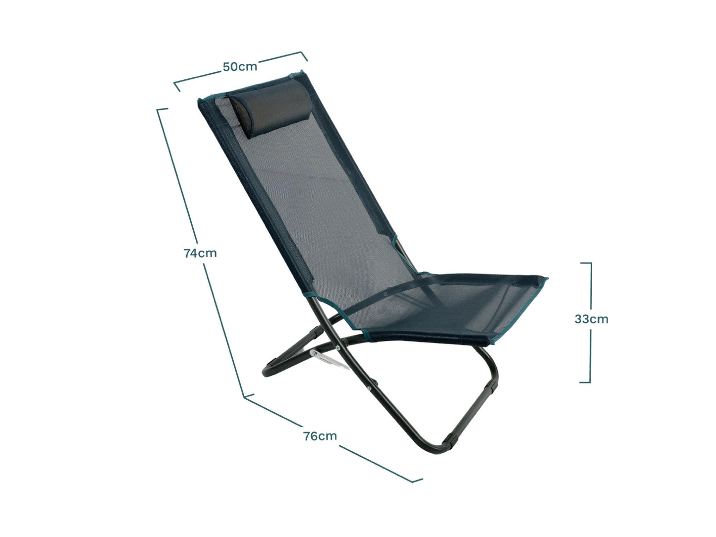 Juego De 2 Sillas De Jardín Plegables De Acero Azul - Muebles De Jardín - Chilian - 76x50x74cm_3