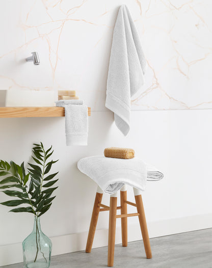 Juego De Toallas De Baño 3 Piezas: Tocador, Lavabo Y Sabana - 100% Algodón, 500 Gr Blanco_3