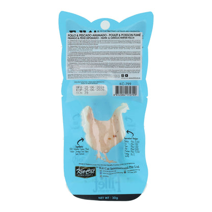 Kit Cat FilletFresh - Pollo y Pescado Ahumado 30 g Snack natural para gatos