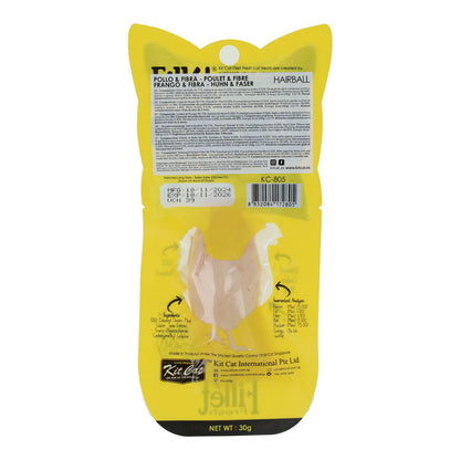 Kit Cat FilletFresh - Pollo y Fibra (Hairball) 30 g Snack natural para gatos