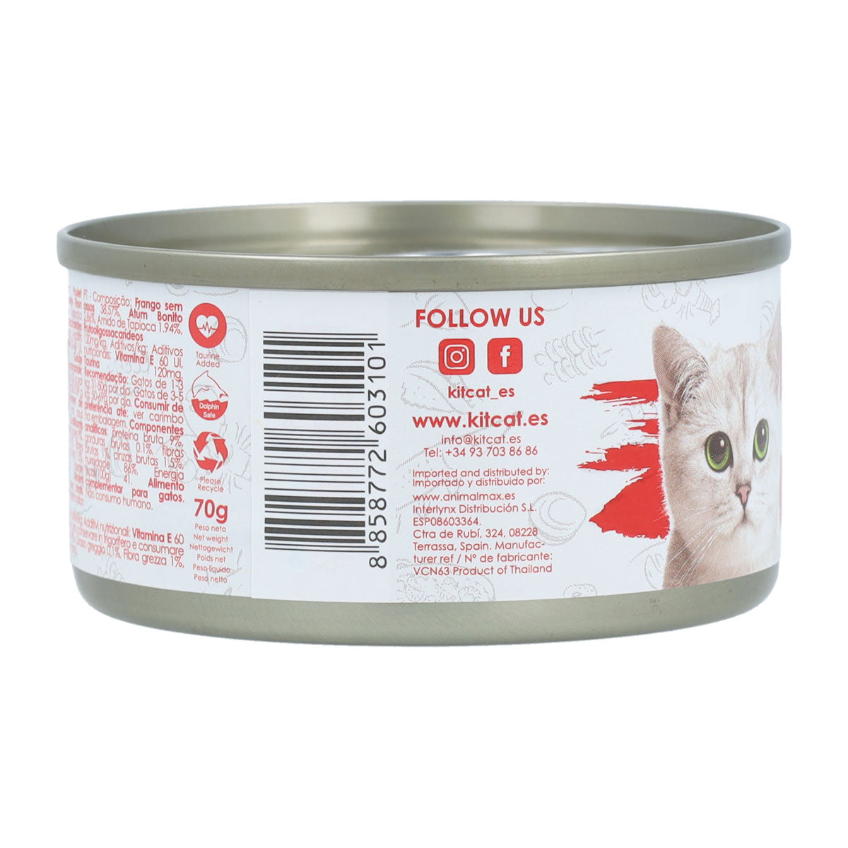 Kit Cat Lata Gravy - Pollo & Bonito Skipjack 70 g Comida húmeda para gatos en salsa