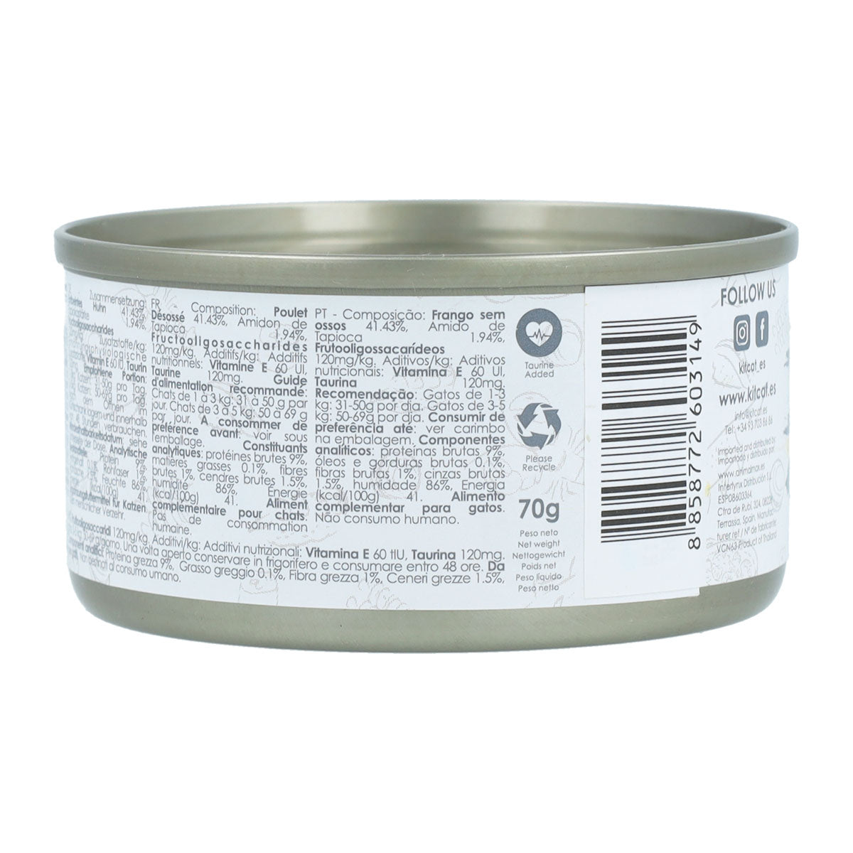Kit Cat Lata Gravy - Pollo Classic 70 g Comida húmeda para gatos en salsa