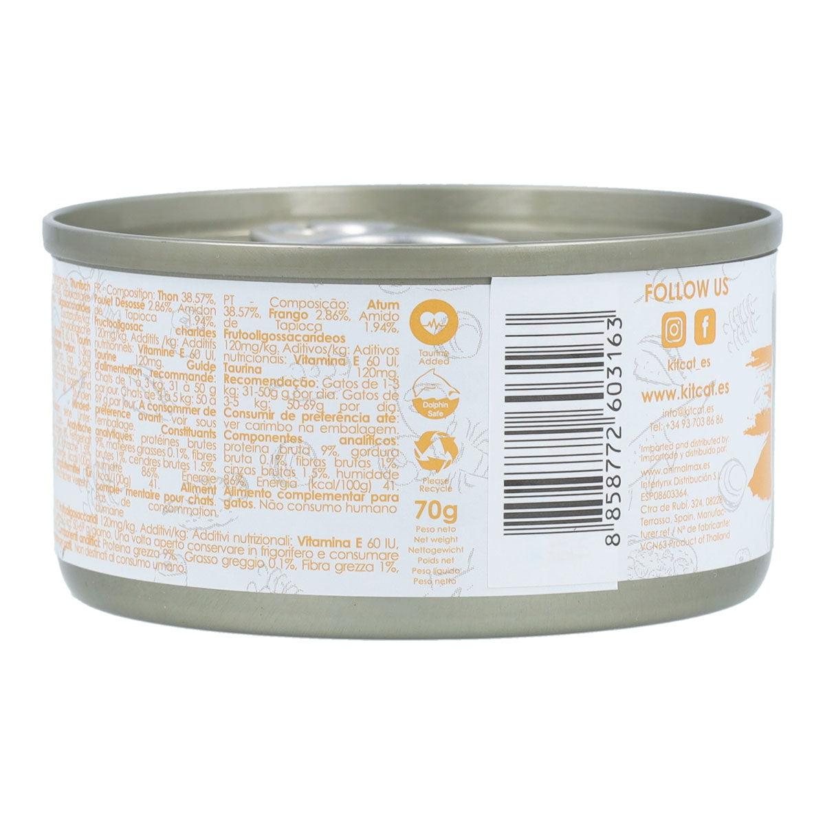 Kit Cat Lata Gravy - Atún & Pollo 70 g Comida húmeda para gatos en salsa