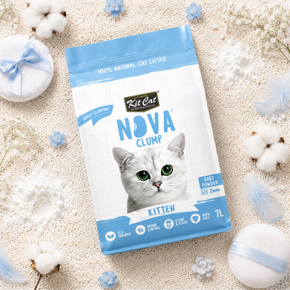 Kit Cat Arena Eco Nova Clump - Kitten Baby Powder 7 L Arena para gatos - Granulado fino Fragancia Suave