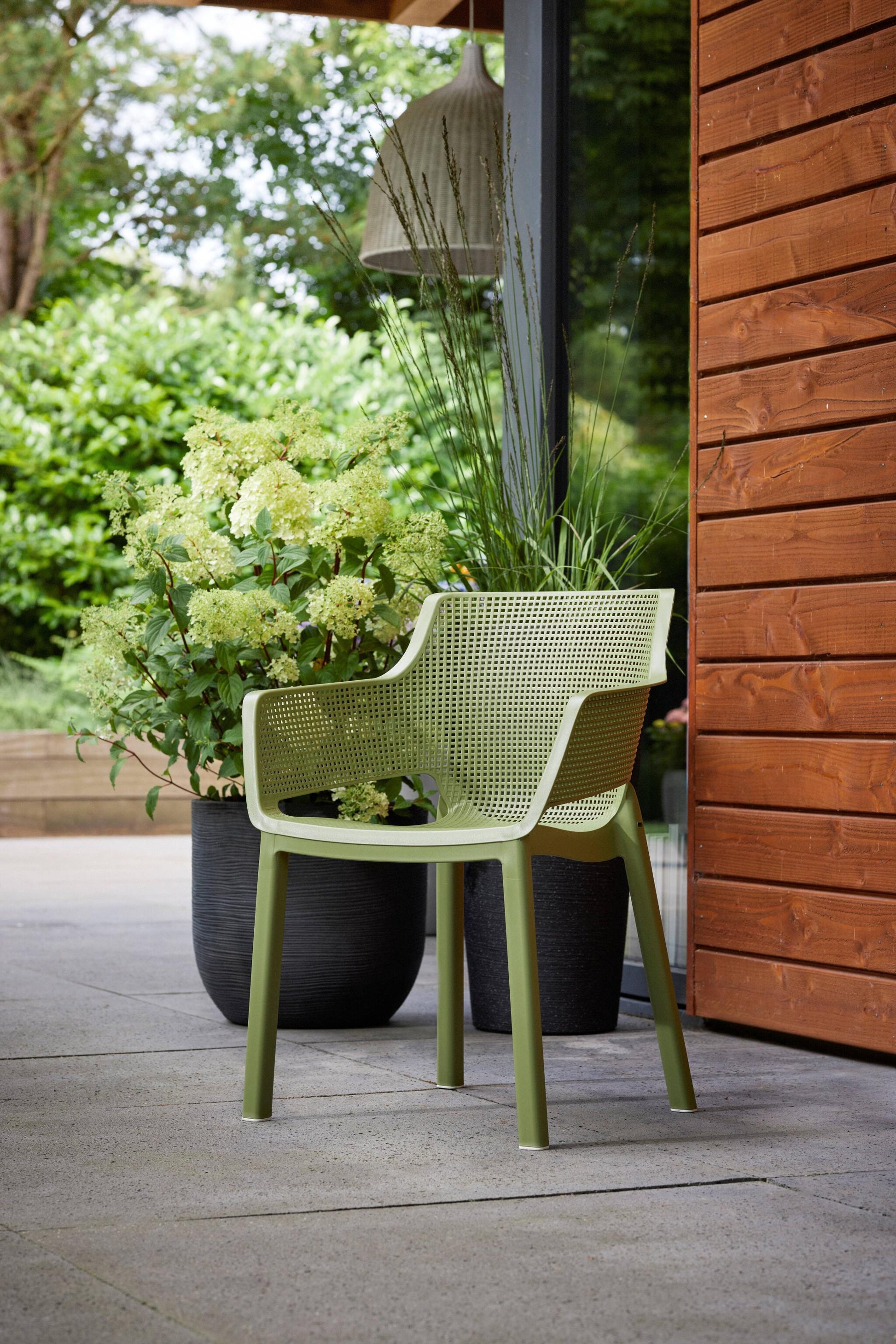 Keter Set X4 Silla De Exterior De Jardín Elisa Cedar Verde 61,5x53x78,4 Cm_1