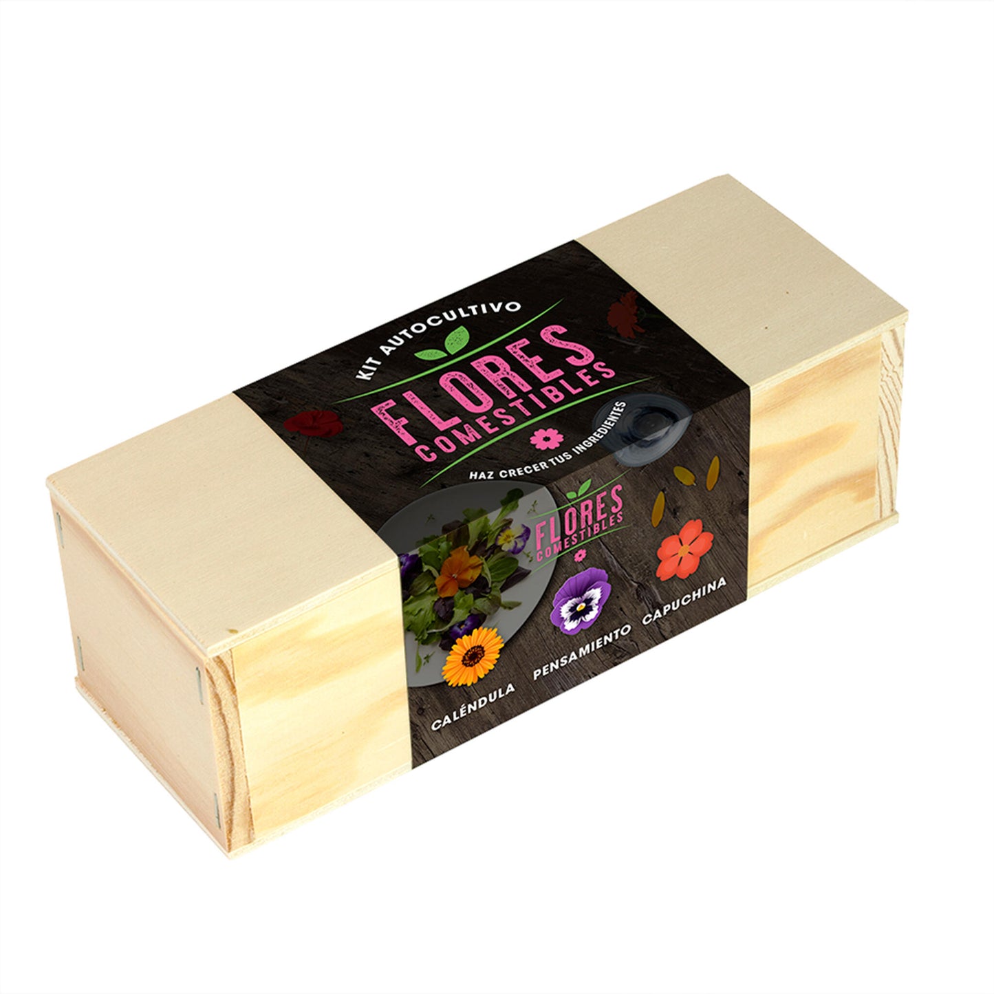 Kit Autocultivo Flores Comestibles Caléndula, Pensamiento y Capuchina | Regalo Gourmet - Resetea_0