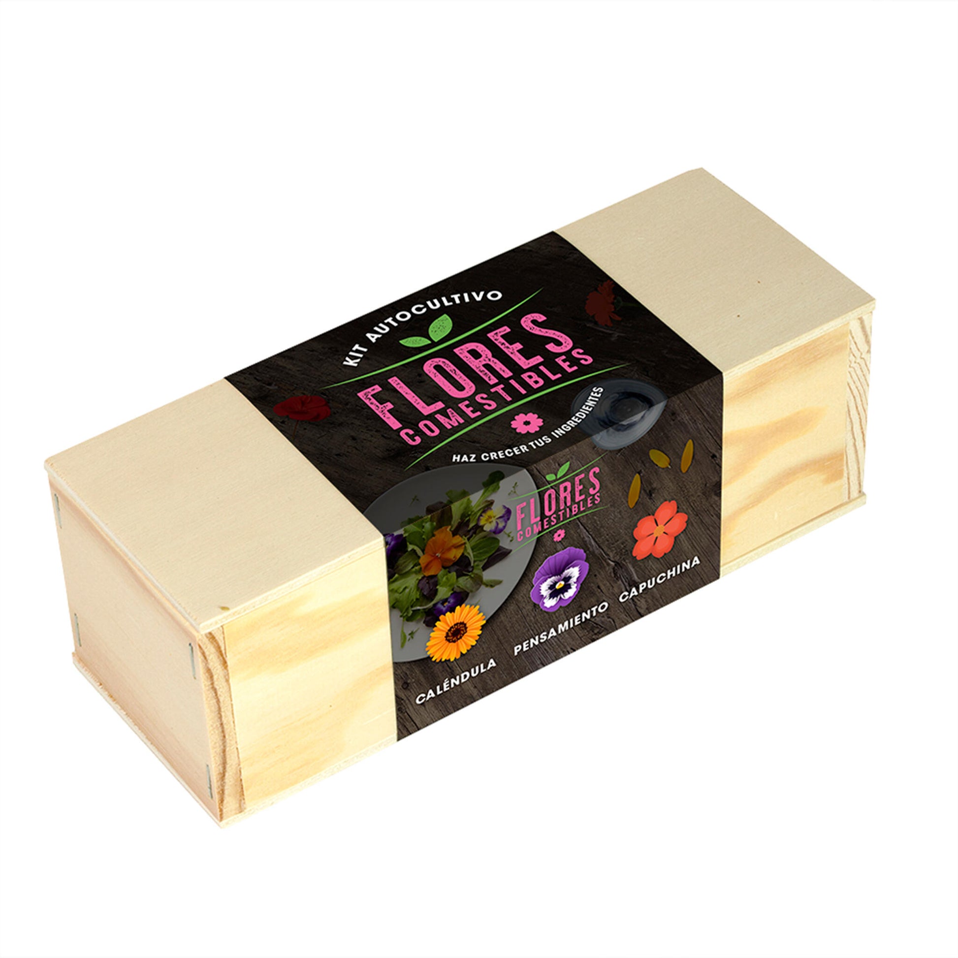 Kit Autocultivo Flores Comestibles Caléndula, Pensamiento y Capuchina | Regalo Gourmet - Resetea_0