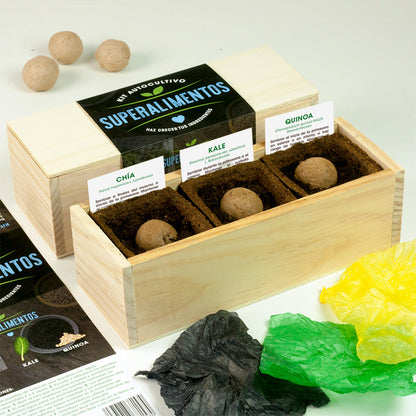 Kit Autocultivo Superalimentos Chía, Kale y Quinoa | Regalo Foodie y Vida Saludable - Resetea_2