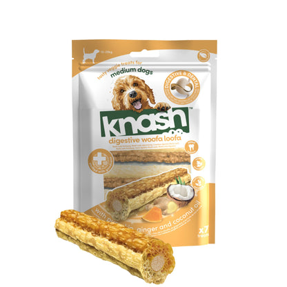Knash Snack Digestive De Calabaza, Jengibre Y Coco Perro M 2 Boslas X 7 Uds_0