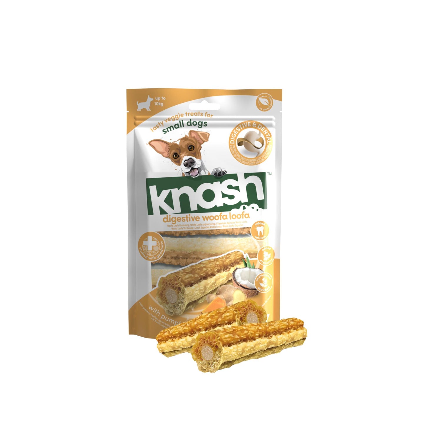 Knash Snack Digestive De Calabaza, Jengibre Y Coco Perro S 2 Boslas X 7 Uds_0