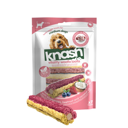 Knash Snack Vitality De Arándanos, Coco Y Remolacha Perro M 2 Boslas X 7 Uds_0