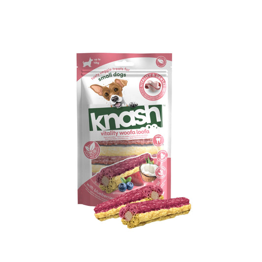 Knash Snack Vitality De Arándanos, Coco Y Remolacha Perro S 2 Boslas X 7 Uds_0
