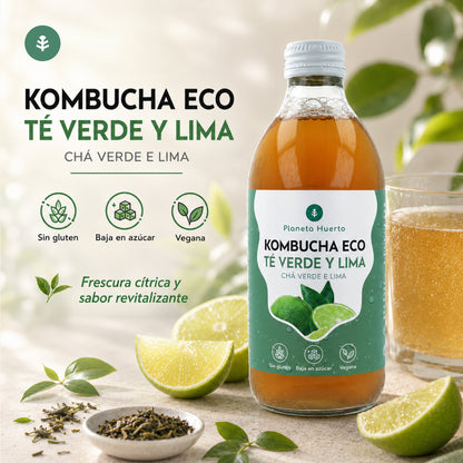 Kombucha ECO té verde y lima Planeta Huerto 330 ml