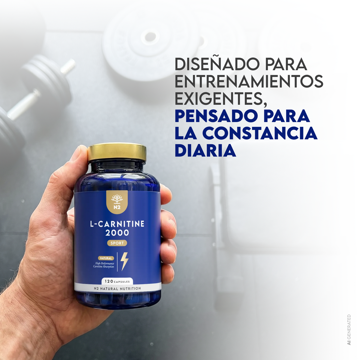L-Carnitina 2000 60 días Quemagrasa N2 Natural Nutrition 120 cápsulas