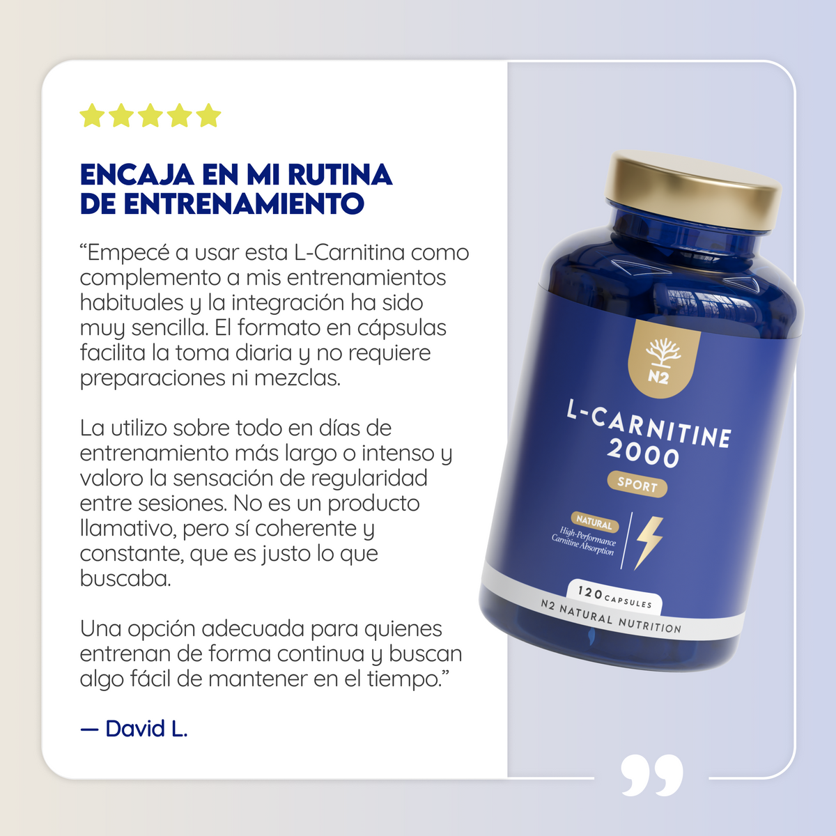 L-Carnitina 2000 60 días Quemagrasa N2 Natural Nutrition 120 cápsulas