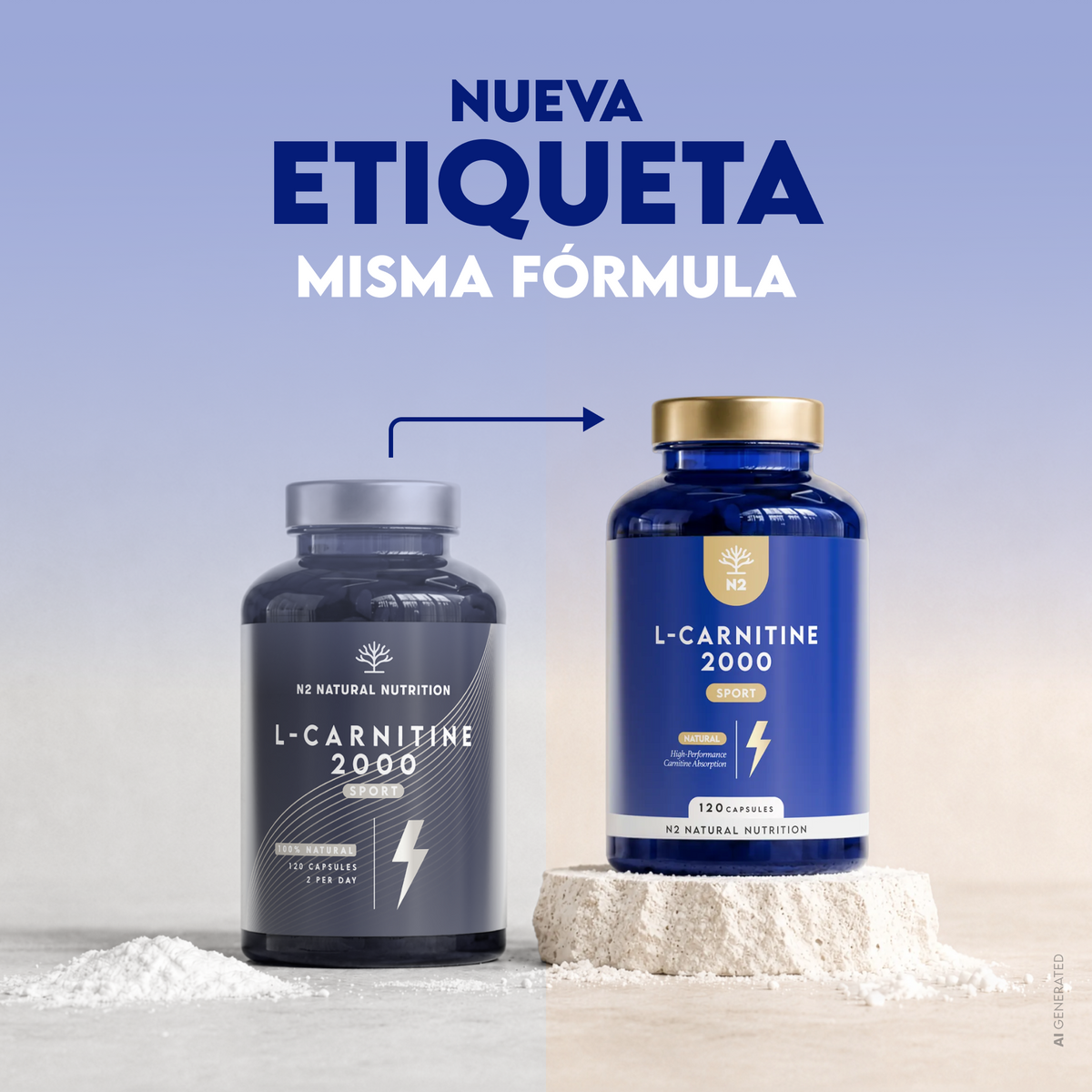 L-Carnitina 2000 60 días Quemagrasa N2 Natural Nutrition 120 cápsulas