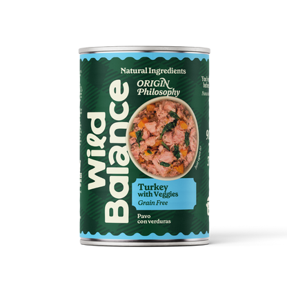 Lata Filosofía BARF de PAVO Wild Balance, 400 g