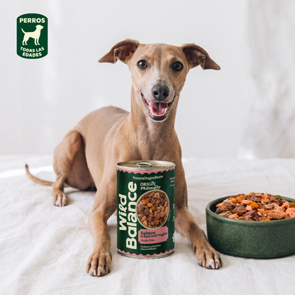 Lata de Salmón y Ternera BARF para perros Wild Balance 400 g