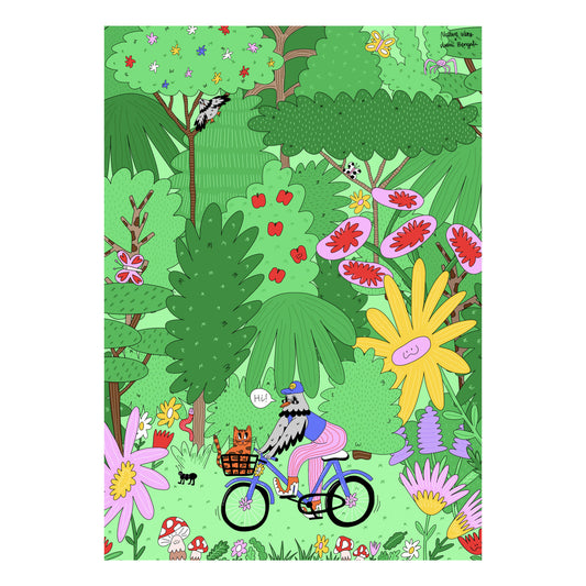 Lámina Decorativa A4 – Hi, Ilustración de Juani Bengali - Nature Vibes_0