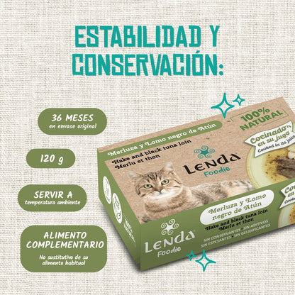 Comida Húmeda para Gatos Merluza y Atún Foodie Lenda 1 x 120 g