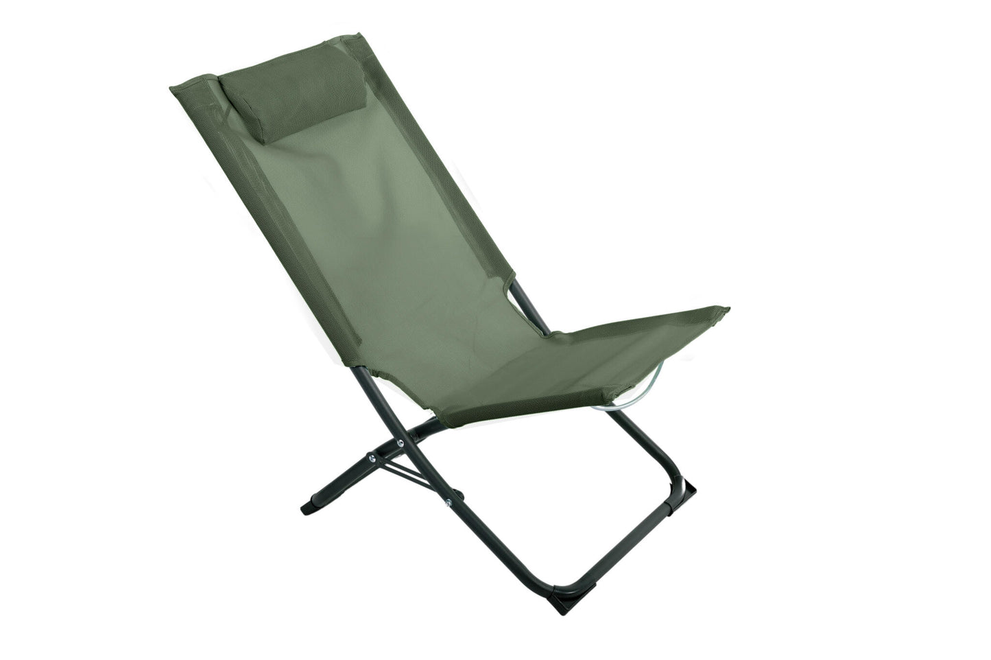 Lote De 2 Sillas De Jardín Plegables Verde Caqui - Muebles De Jardín - Chilian - 76x50x74cm_0