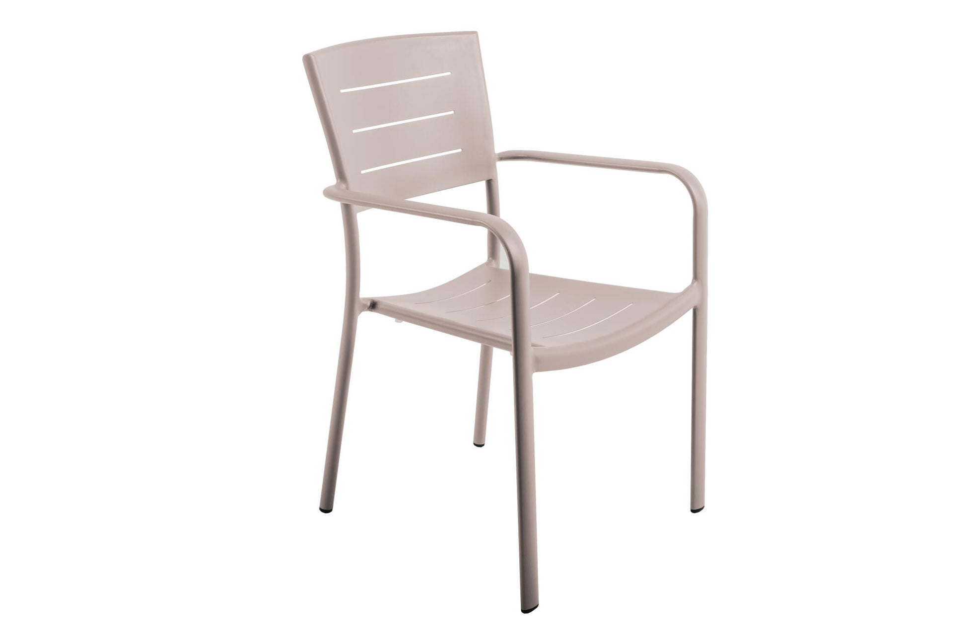 Lote De 4 Sillas Apilables De Jardín Inari Aluminio Topo Nuez Moscada - Muebles De Jardín -56x58xh85cm_0