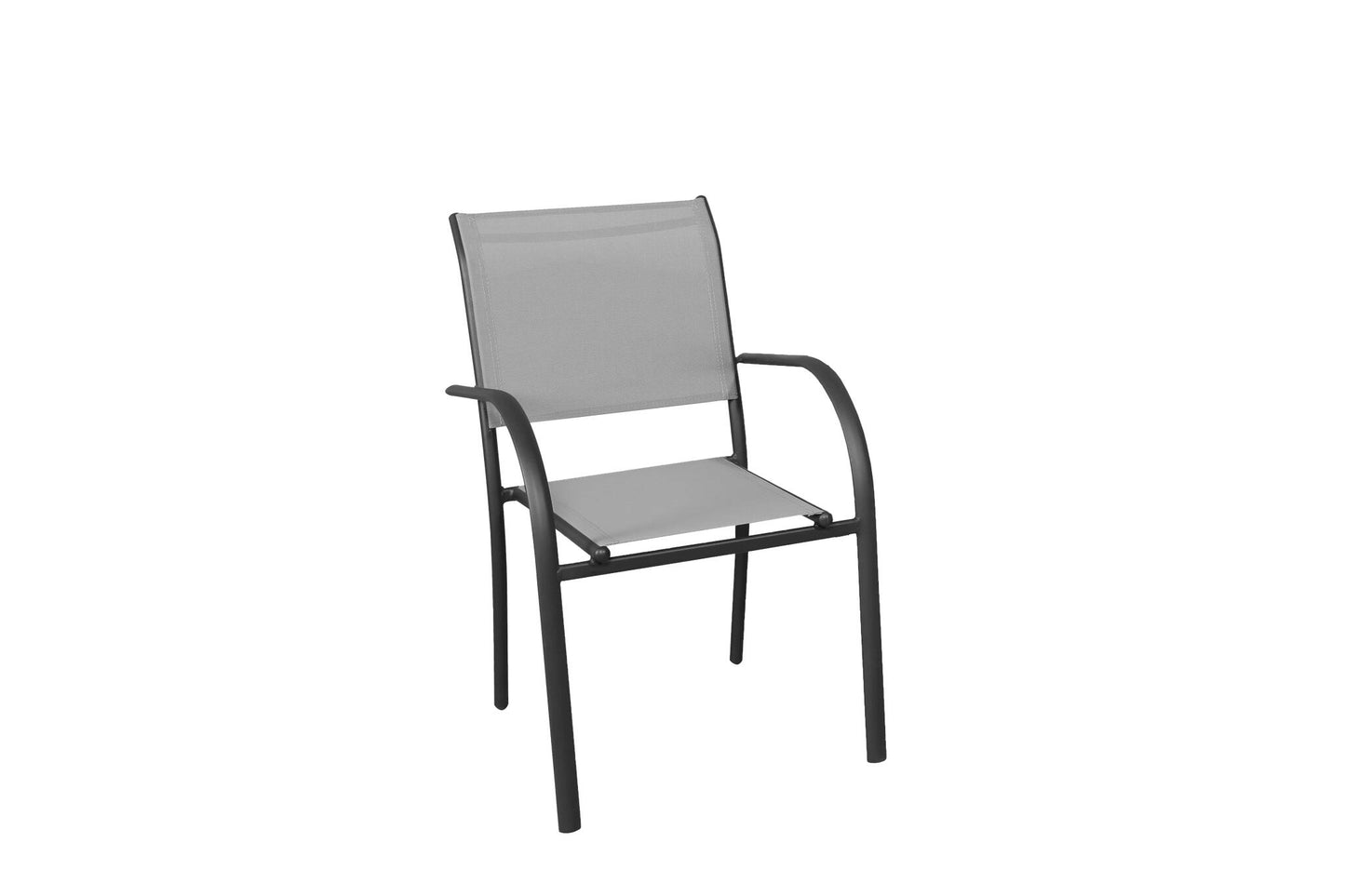 Lote De 4 Sillas De Jardín Gris Claro - Mobiliario De Jardín - Texaline Aluminio Apilable 65x56x86cm_0