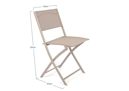 Lote De 4 Sillas De Jardín Plegables De Acero Y Texaline - Muebles De Jardín - 45x54xh83cm_2