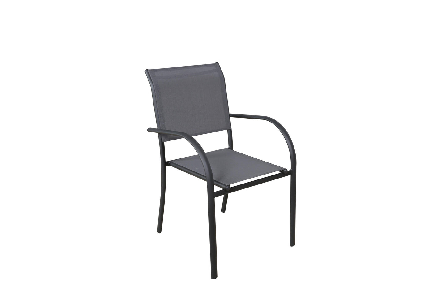 Lote De 4 Sillones De Jardín Apilables Gris Antracita - Muebles De Jardín - Texaline Aluminio 65x56x86cm_0