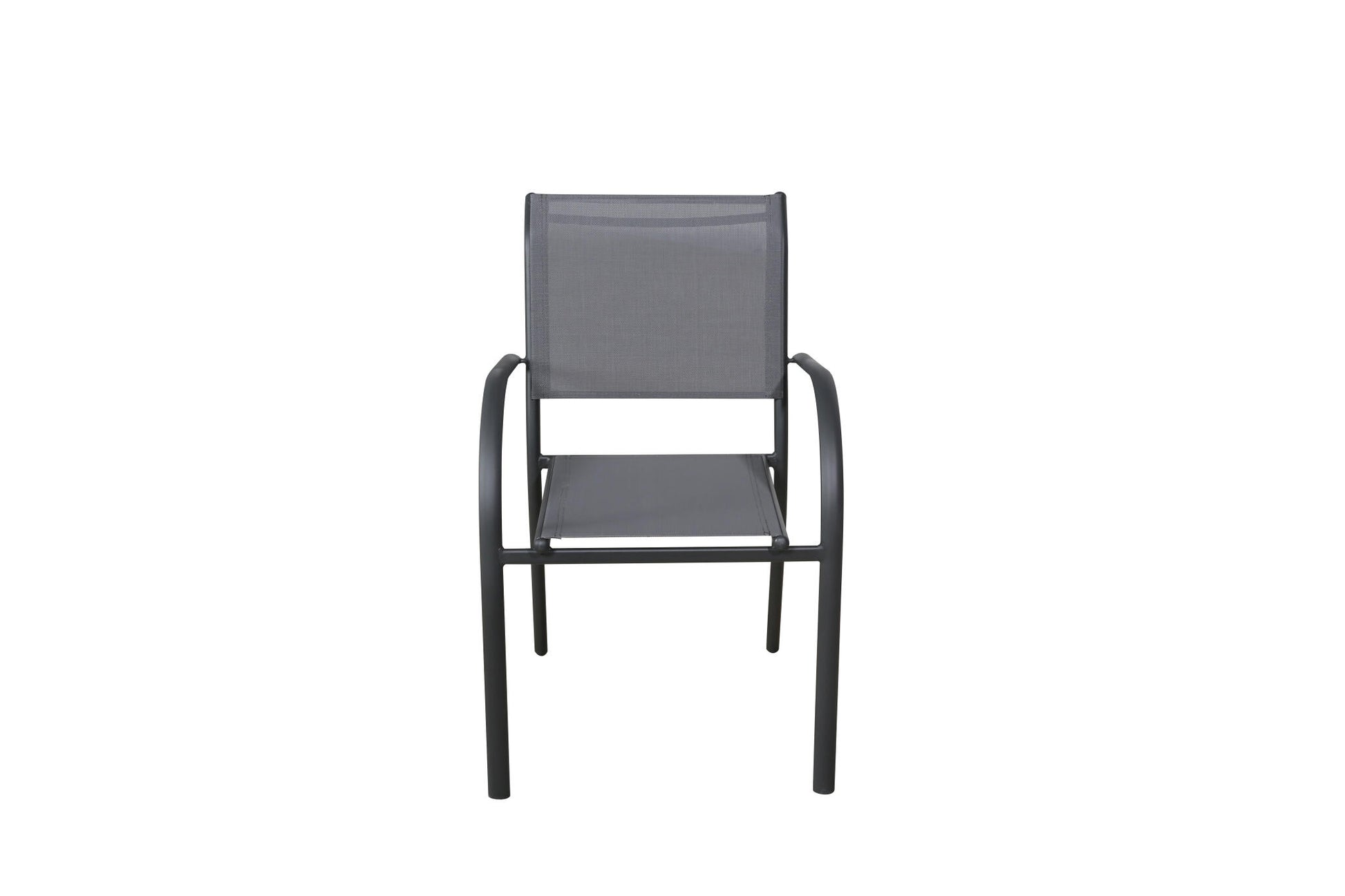 Lote De 4 Sillones De Jardín Apilables Gris Antracita - Muebles De Jardín - Texaline Aluminio 65x56x86cm_1