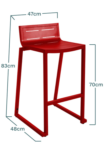 Lote De 4 Taburetes De Jardín De Aluminio Inari Red Pepper 47x48x86cm - Silla De Jardín_2