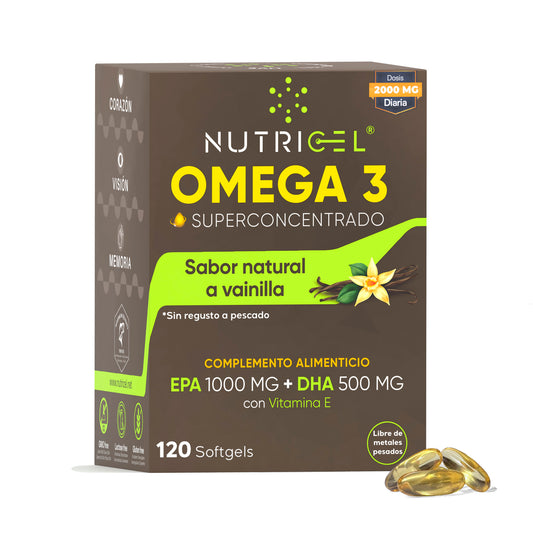 Omega 3 Superconcentrado Blíster Vainilla Nutricel 120 perlas