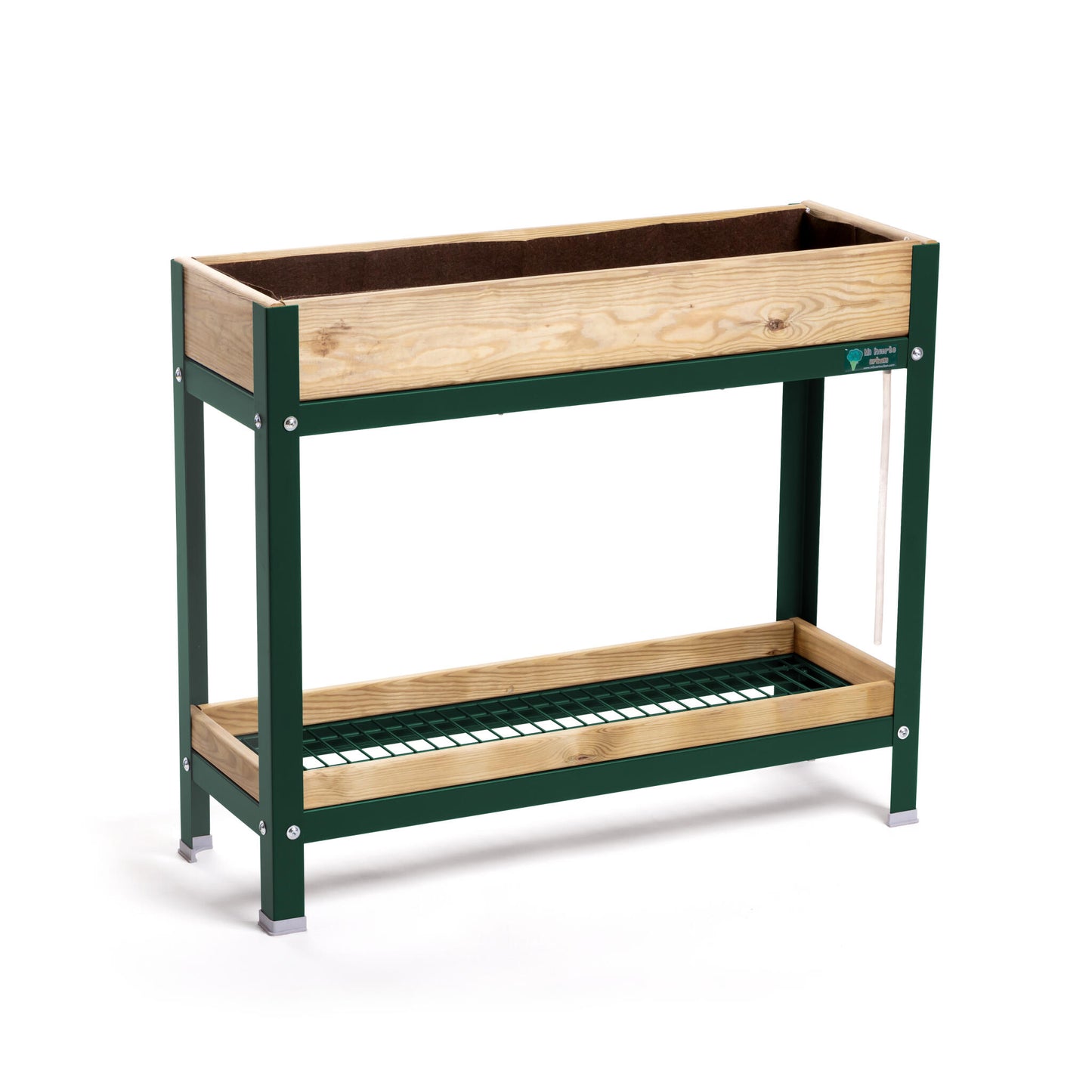 MI HUERTO URBAN Jardinera Elevada Madera con Bandeja Recoge Aguas | Estructura Metálica | Verde | 90x30x78cm_0
