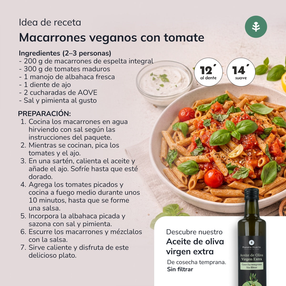 Macarrones de espelta integral ECO Planeta Huerto 500gr