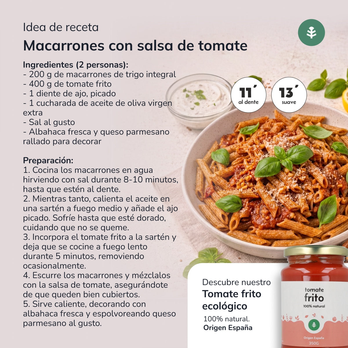 Macarrones de trigo integral ECO Planeta Huerto 500 g