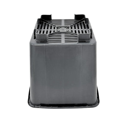 Maceta Cuadrada Negra Elevada 24,5 X 25,2 X 24,5 Cm (10 L)  – Drenaje Y Aireación Óptimos_1