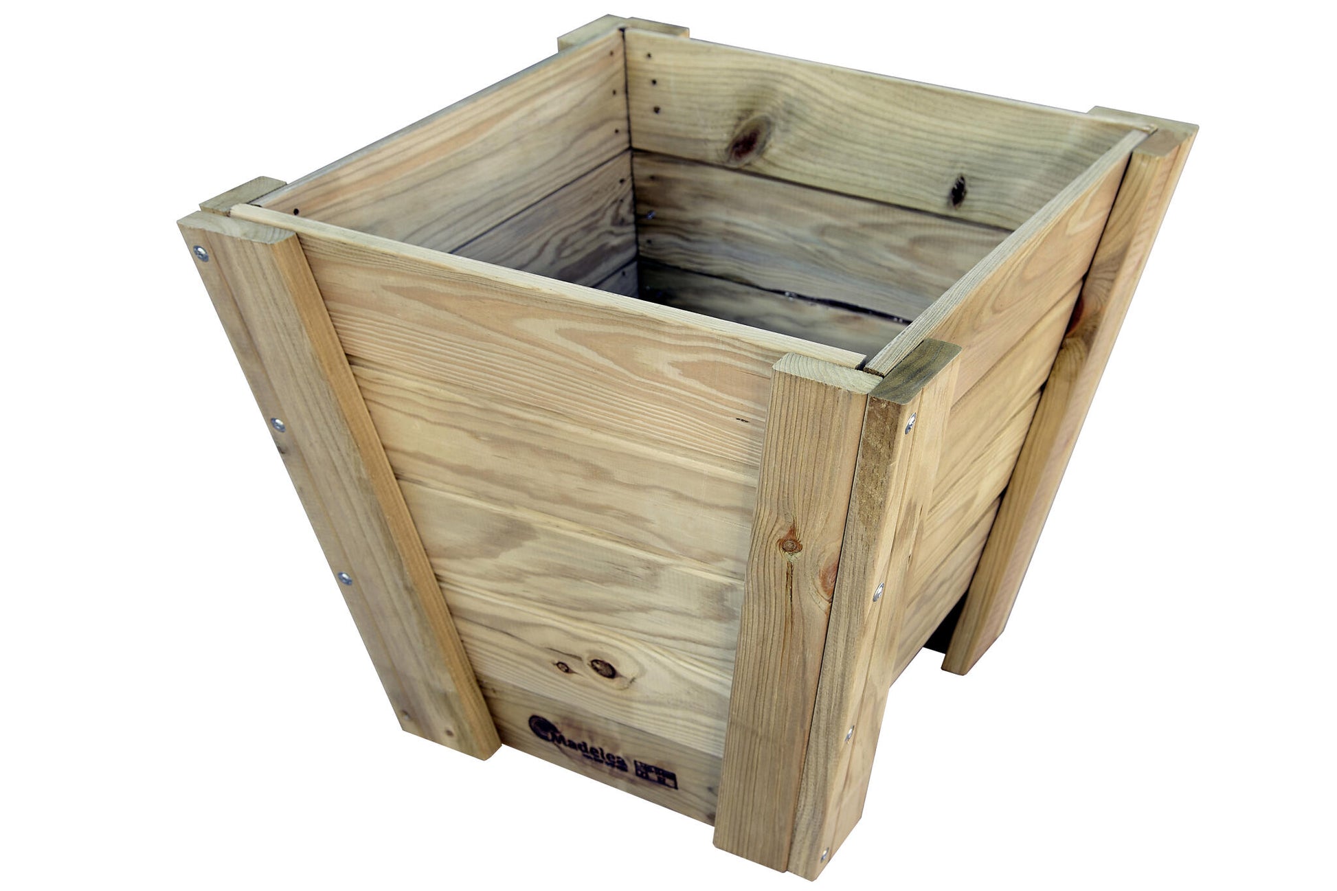 Macetero Abril Cerrado De Madera Autoclave De 60 X 60 X 52 Cm 10° 90l + Bolsa Geotextil.._0