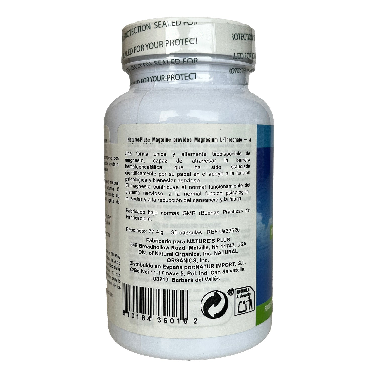Magtein Treonato de Magnesio Nature's Plus 90 cápsulas