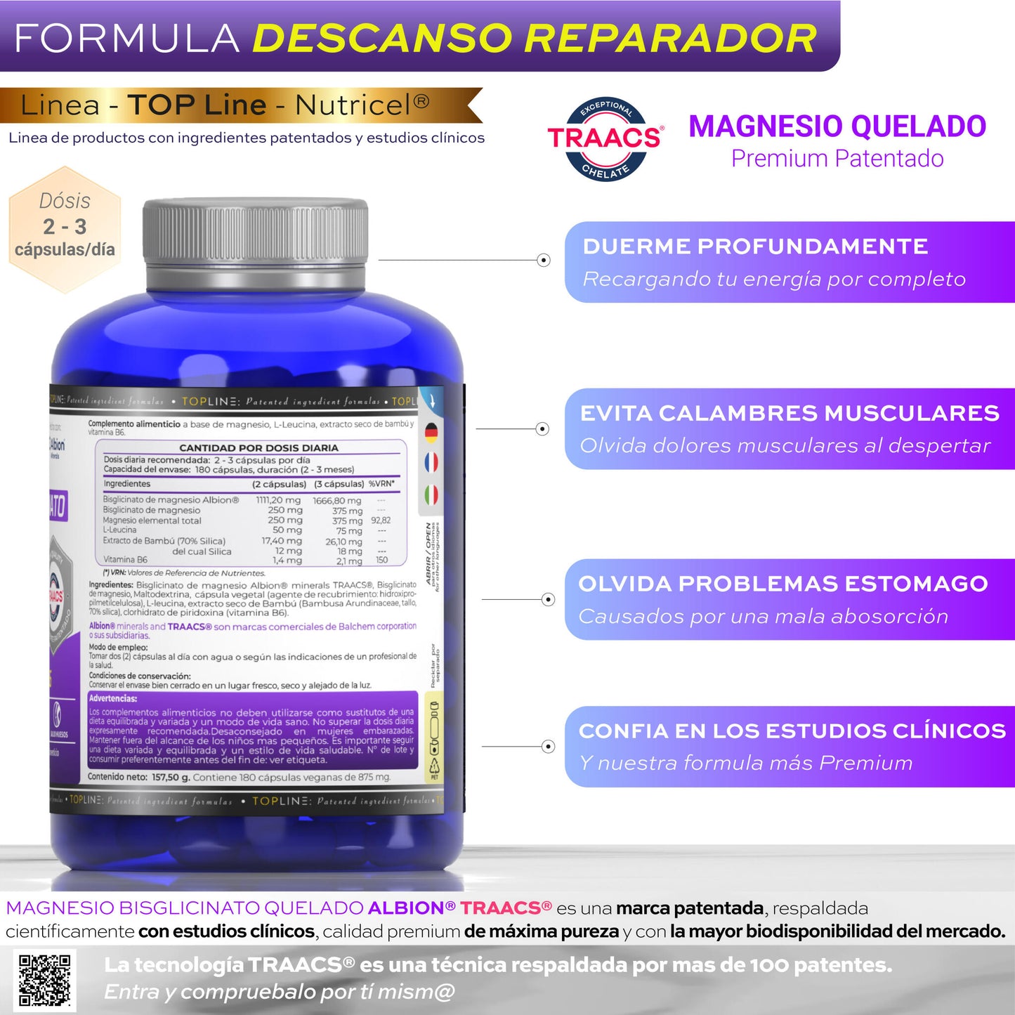 Magnesio Bisglicinato Albion® Traacs® + Vitamina B6 - Nutricel_1