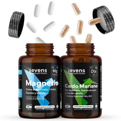 Magnesio Complex 4 En 1 + Detox Natural Con Cardo Mariano. Sevens Nutrition. Energía, Depuración Y Equilibrio Digestivo_0