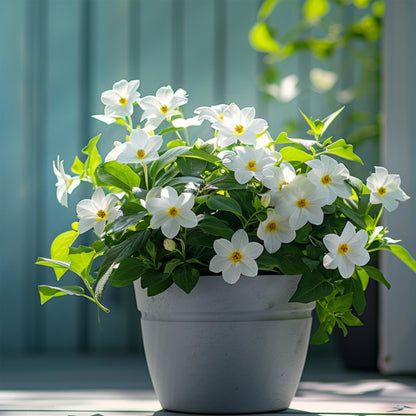 Mandevilla - 3 Pzs - Dipladenia Sanderii 'rio White' - Altura 25-40cm - ⌀9cm_1