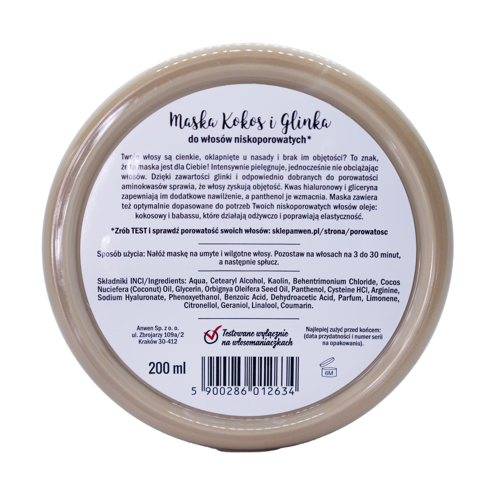 Mascarilla Capilar Porosidad Baja Coconut & Clay Anwen 200ml_1